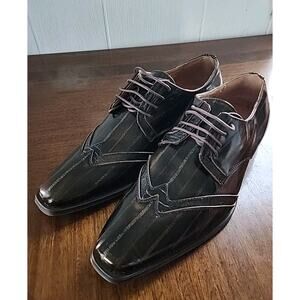 Mens Brown Taupe Distressed Vintage Look Dress Antonio Cerrelli 6533 Sz 10.5